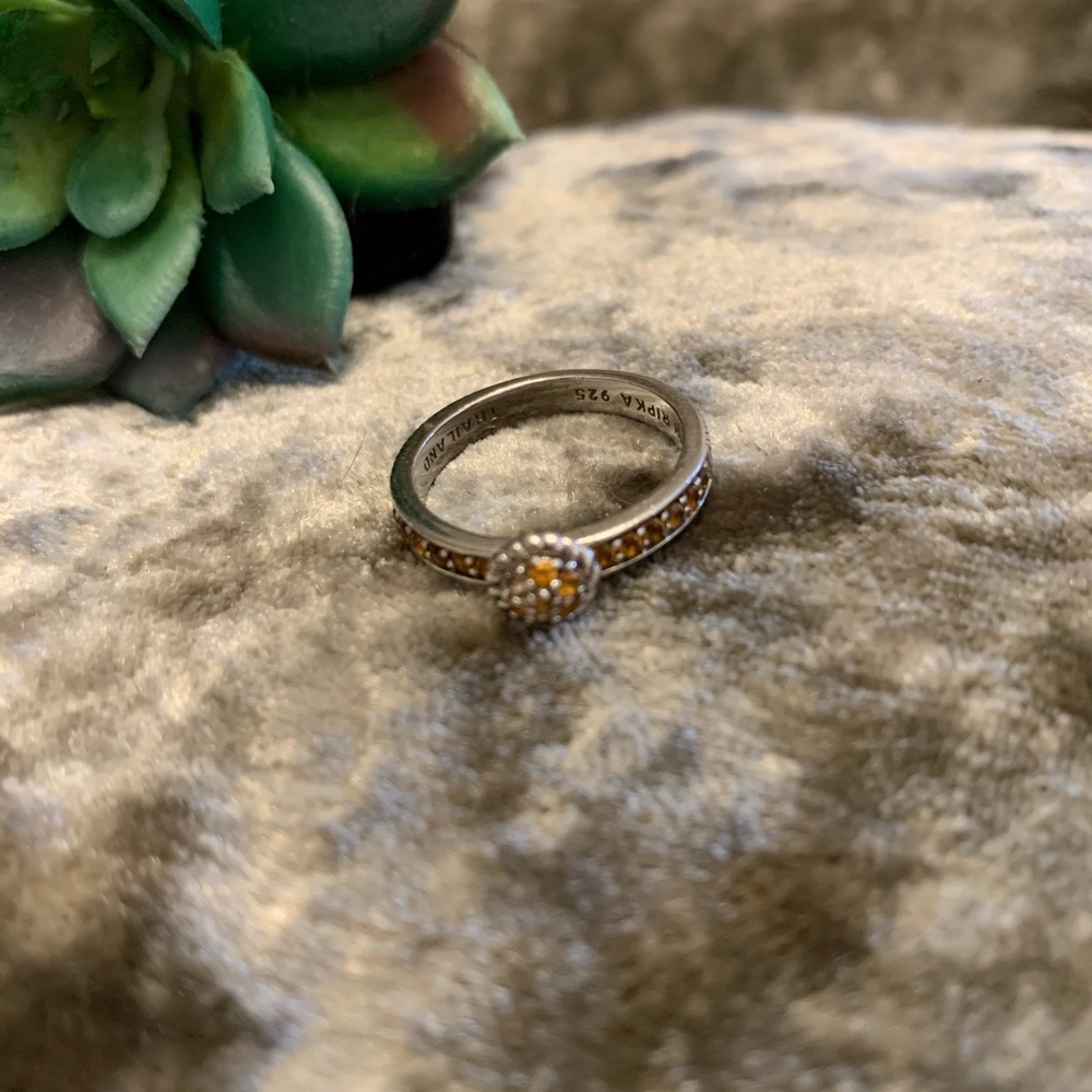 Judith Ripka Stackable Orange Floral Ring - image 4